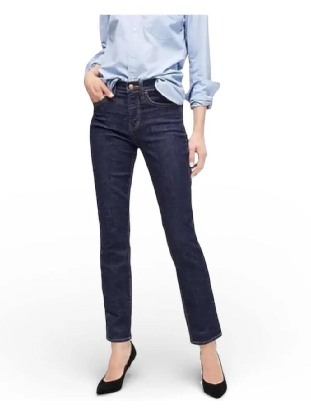 J. Crew Matchstick Dark Wash, Mid-Rise, Straight Leg Jeans, Size 4
